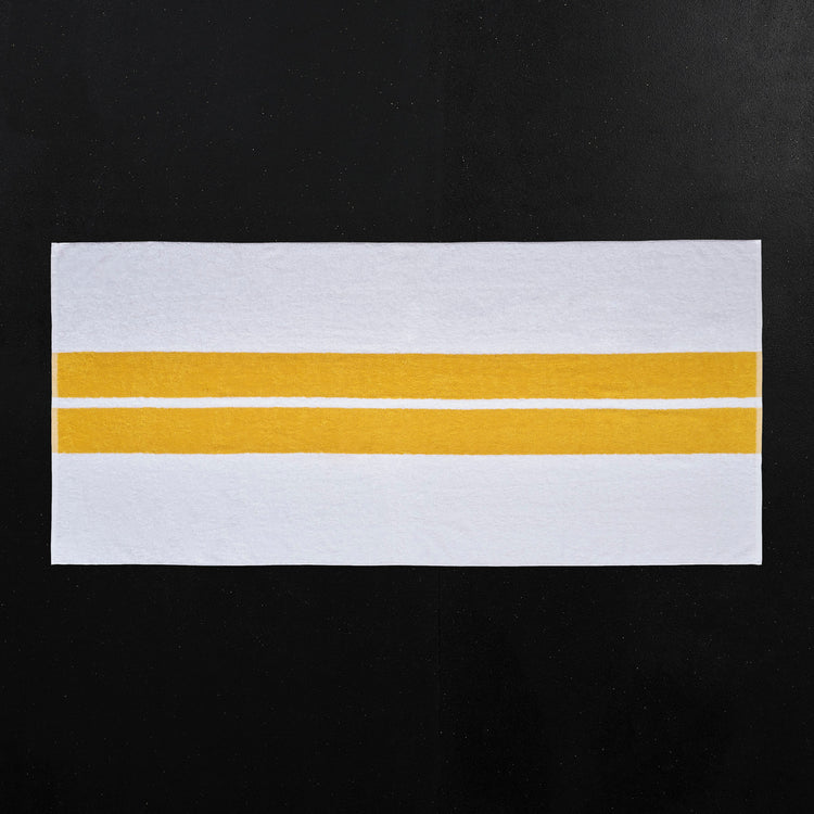 double stripe beach towel white crocus yellow atd0181 | James Perse Los Angeles 