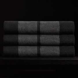 Wide Stripe Beach Towel in Slate/Raccoon Grey | James Perse Los Angeles 