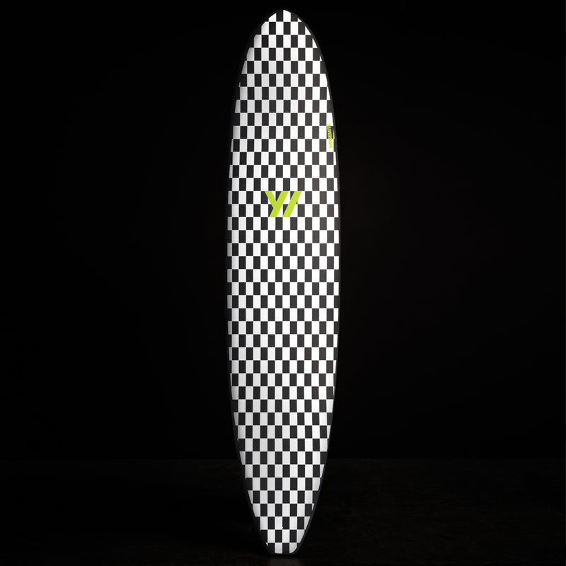 Y/OSEMITE Checker Longboard 7'10" in Black/White | James Perse Los Angeles
