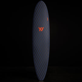 Y/OSEMITE Checker Surfboard 7'10" in Black/True Navy | James Perse Los Angeles 