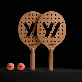 Y/OSEMITE Printed Teak Paddleball Set in Black | James Perse Los Angeles