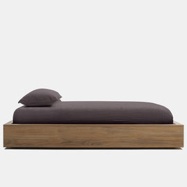 Linen Fitted Sheet In Raccoon Grey | James Perse Los Angeles