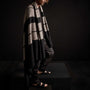 Double Stripe Repeat Blanket - Black/Taupe Melange | James Perse Los Angeles