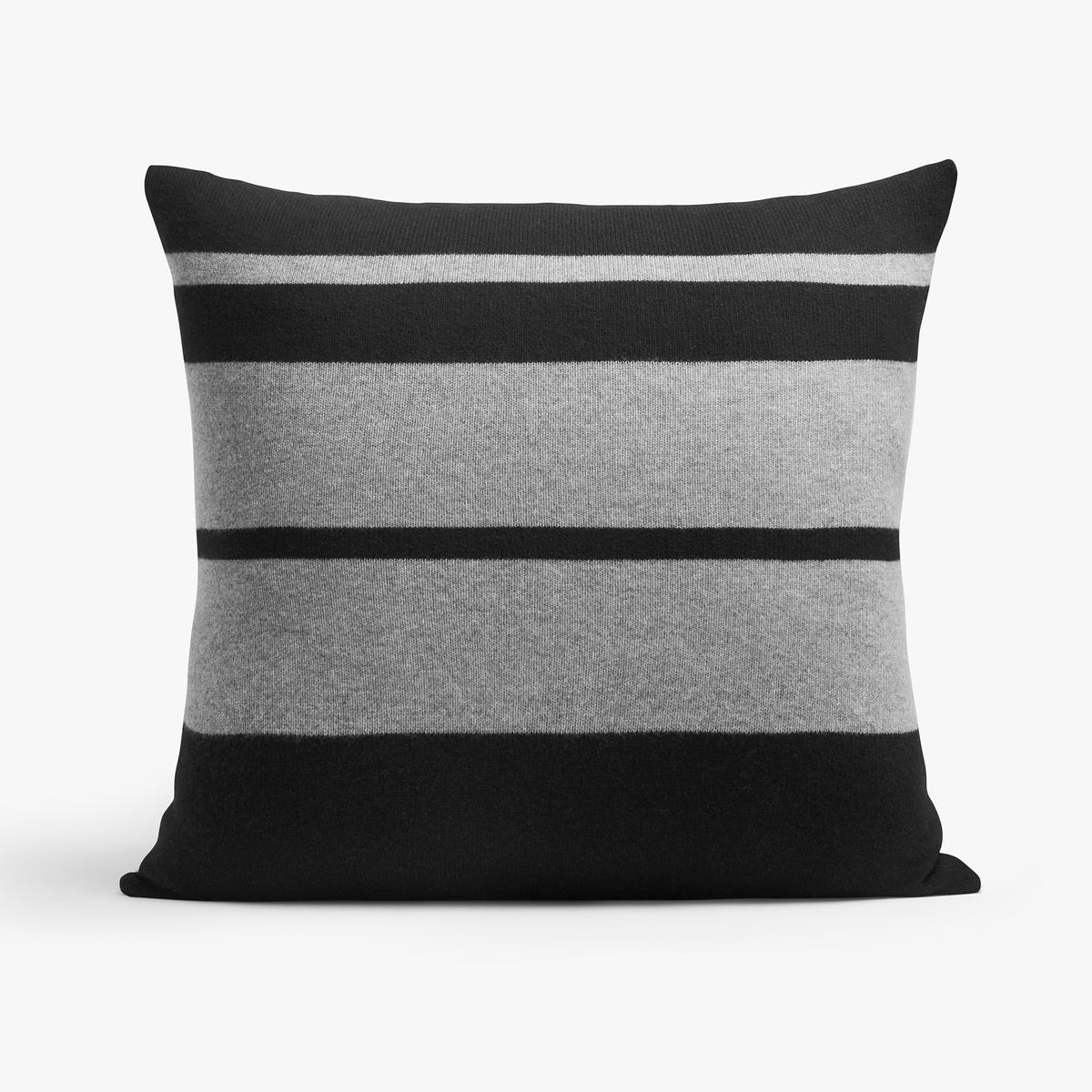 Cashmere Stripe Sham In Black/Heather Grey | James Perse Los Angeles