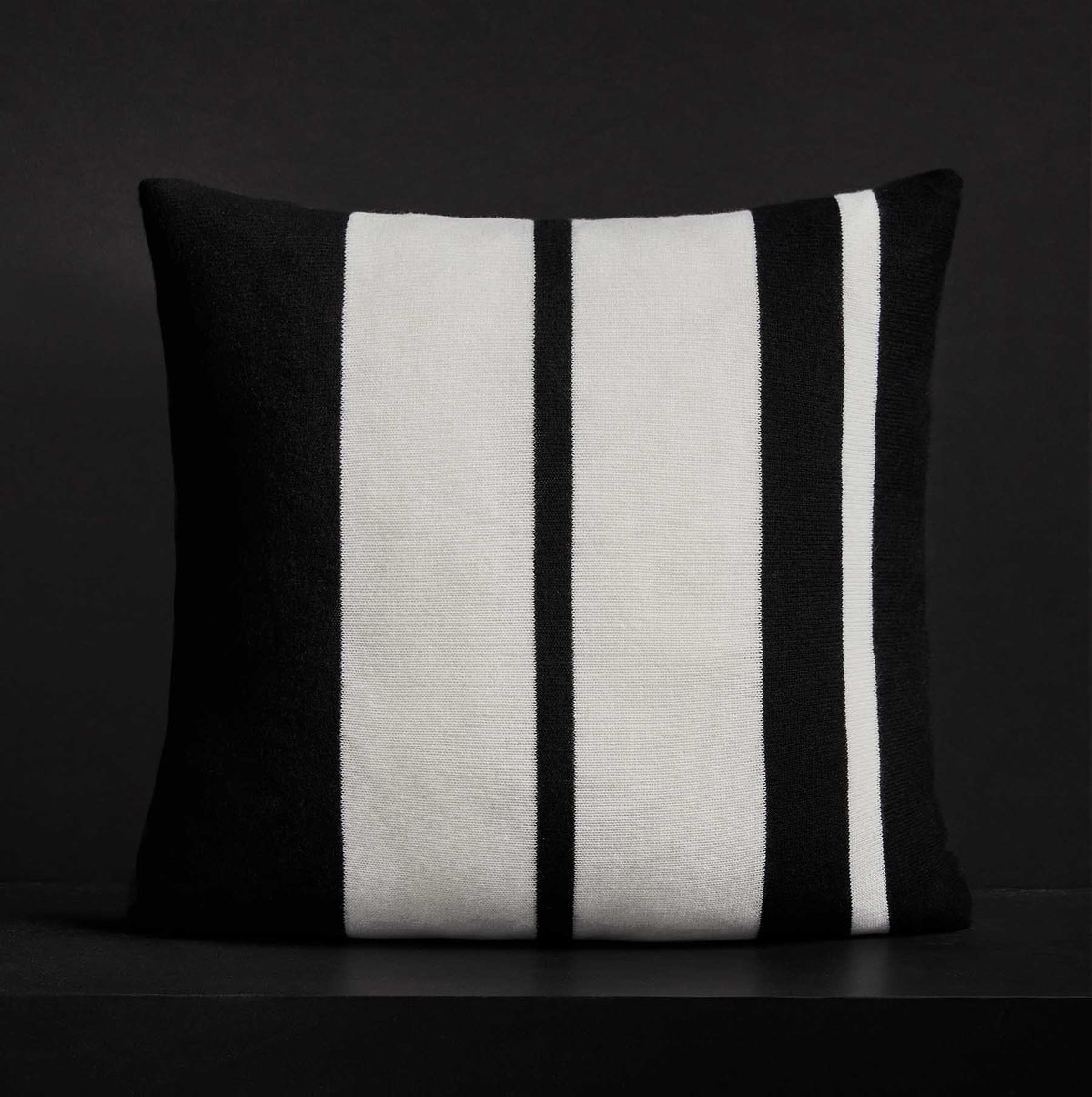 Cashmere Stripe Sham - Black/White | James Perse Los Angeles