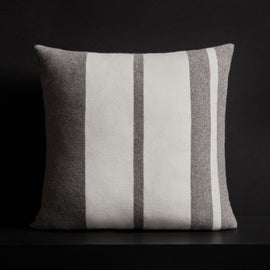 Cashmere Stripe Sham - Heather Grey/White | James Perse Los Angeles
