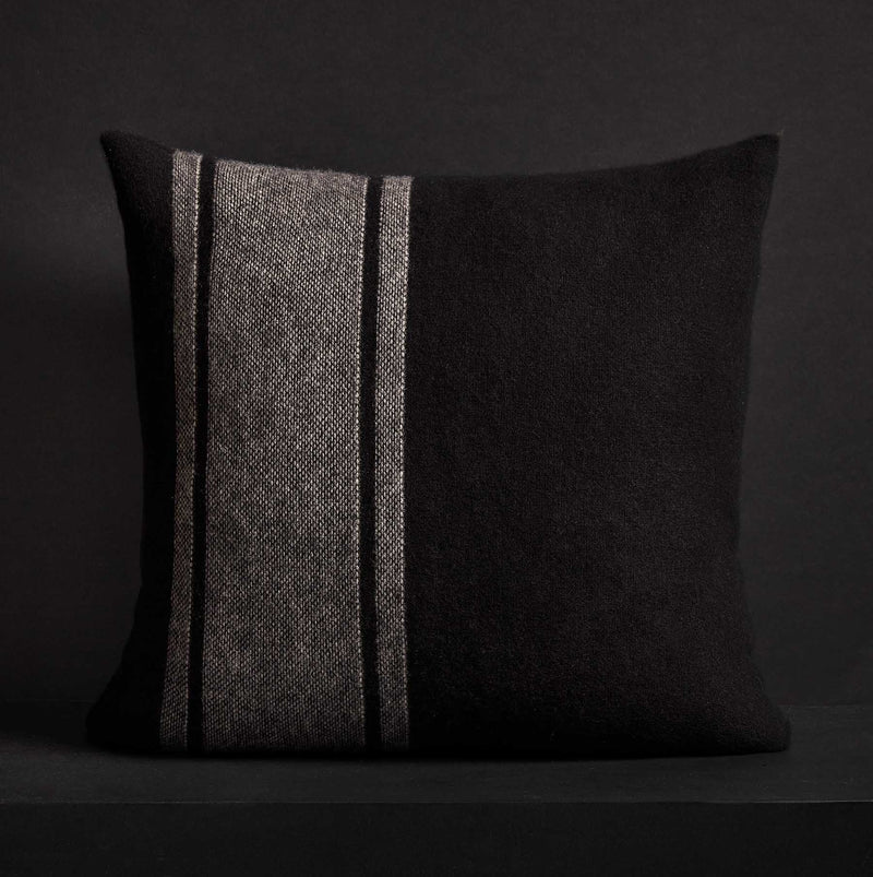 Baja Stripe Sham - Black/Heather Grey | James Perse Los Angeles