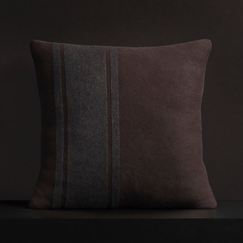 Baja Stripe Sham In Dark Brown/Charcoal | James Perse Los Angeles