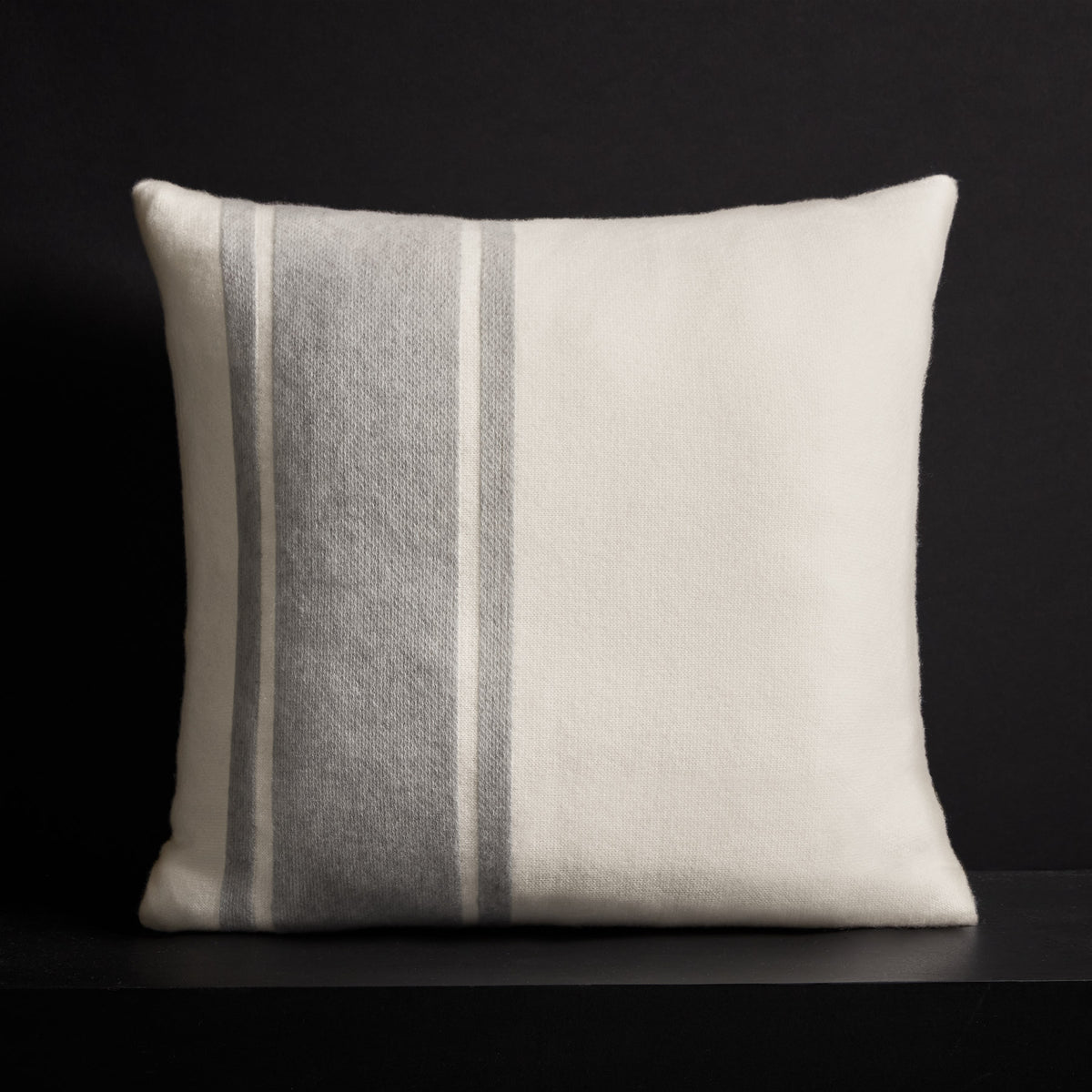 Baja Stripe Sham - Ivory/Heather Grey | James Perse Los Angeles