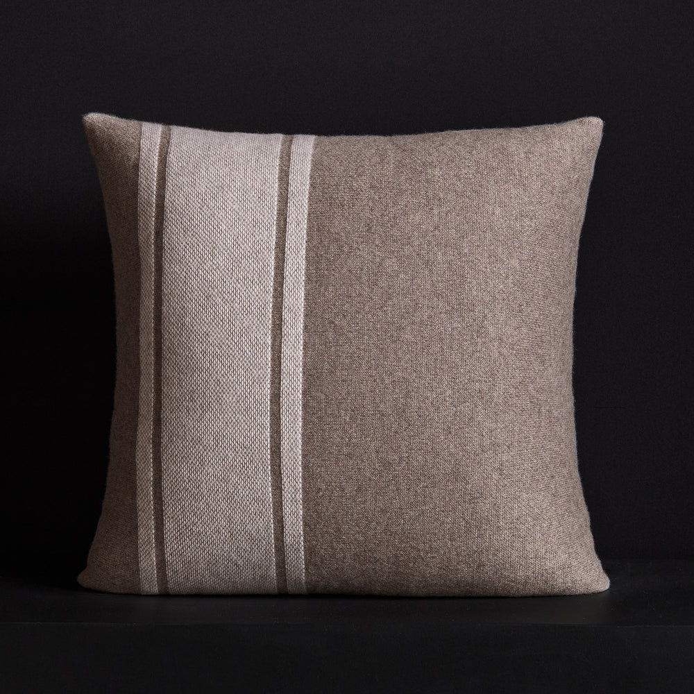 Baja Stripe Sham - Taupe Melange/Ivory | James Perse Los Angeles