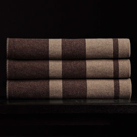 Sarti Striped Blanket - Ash/Brown | James Perse Los Angeles