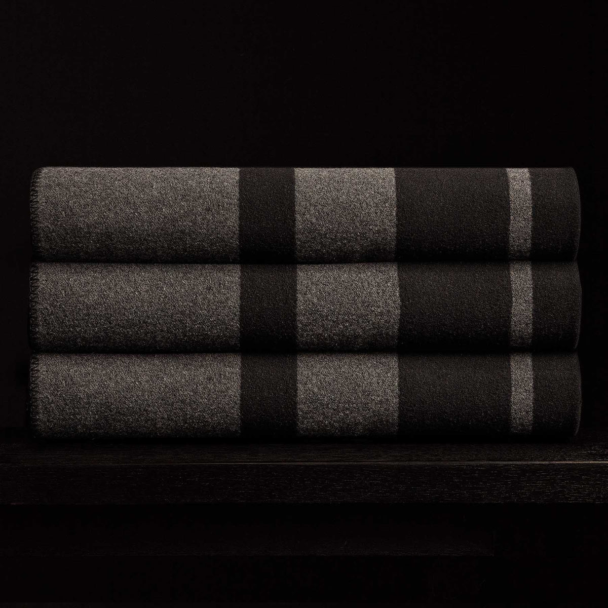 Sarti Striped Blanket in Black/Lead | James Perse Los Angeles