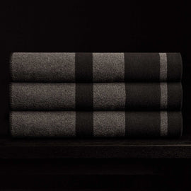 Sarti Striped Blanket in Black/Lead | James Perse Los Angeles