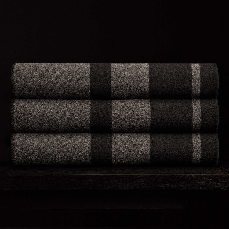 Sarti Striped Blanket in Black/Lead | James Perse Los Angeles