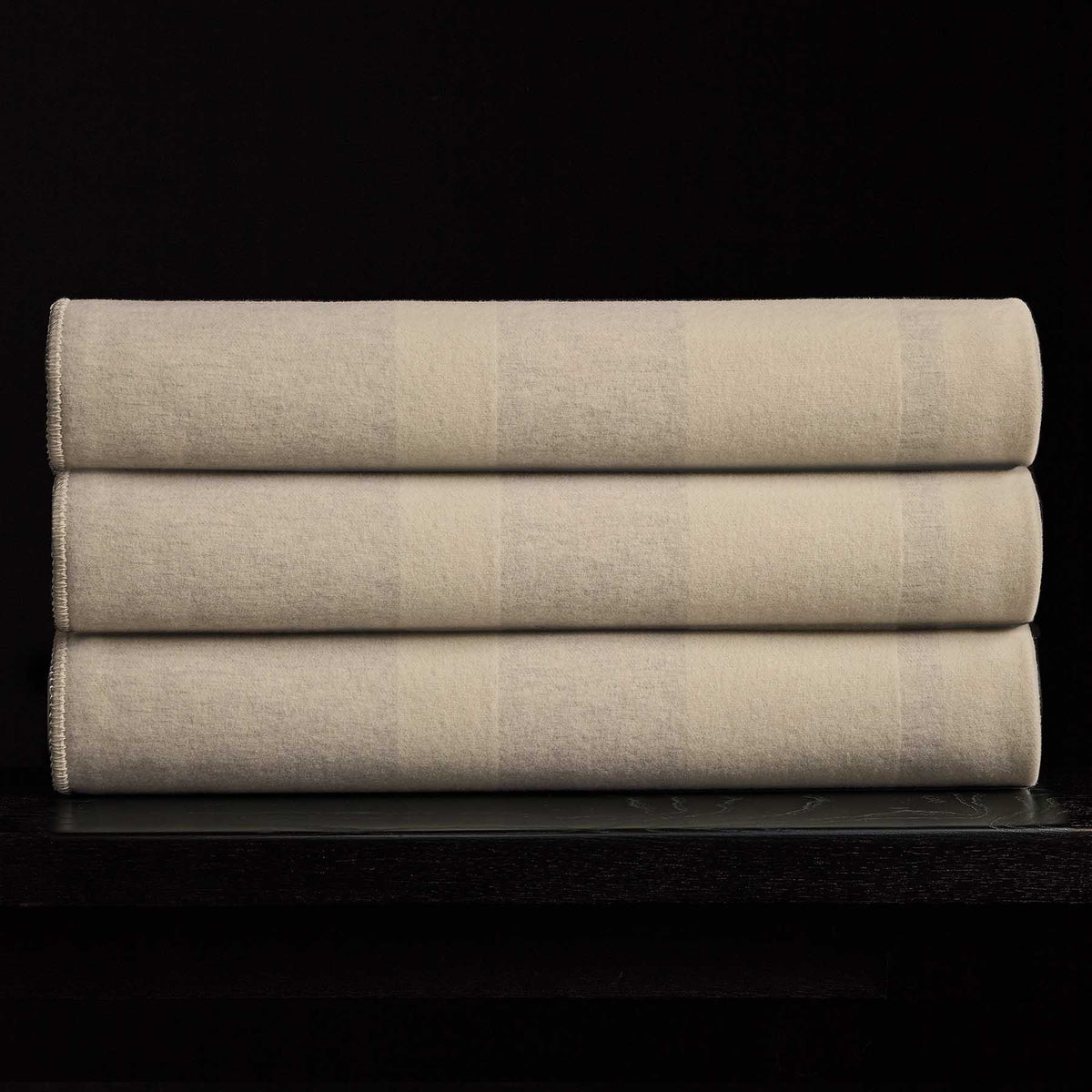 Sarti Striped Blanket - Ecru/Fog | James Perse Los Angeles