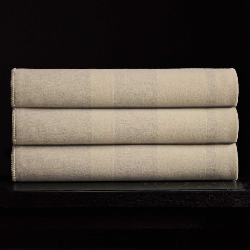 Sarti Striped Blanket - Ecru/Fog | James Perse Los Angeles