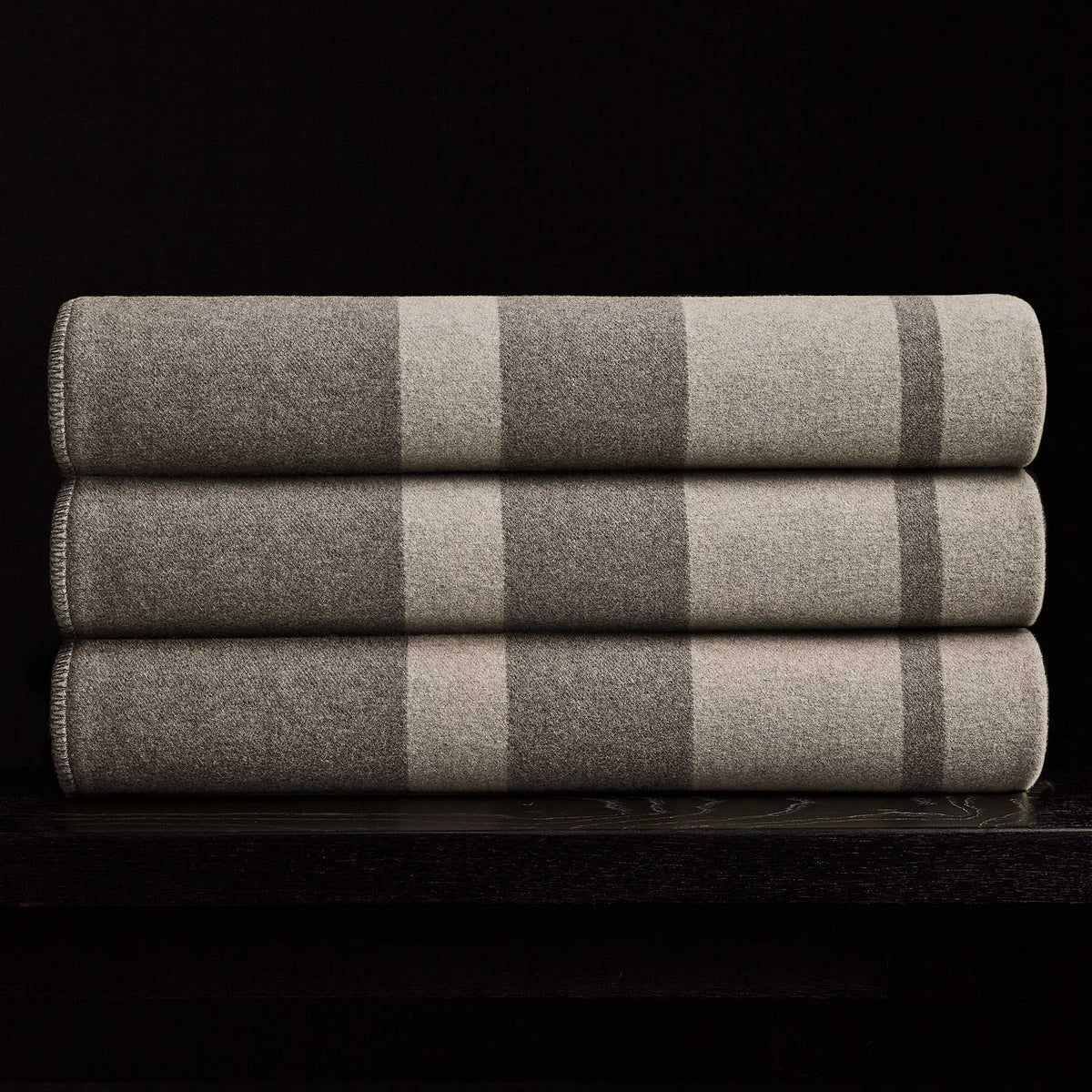 Sarti Striped Blanket in Pearl/Heather Grey | James Perse Los Angeles