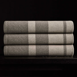 Sarti Striped Blanket in Pearl/Heather Grey | James Perse Los Angeles