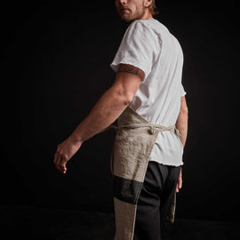 Single Stripe Chef's Apron in Natural/Black | James Perse Los Angeles