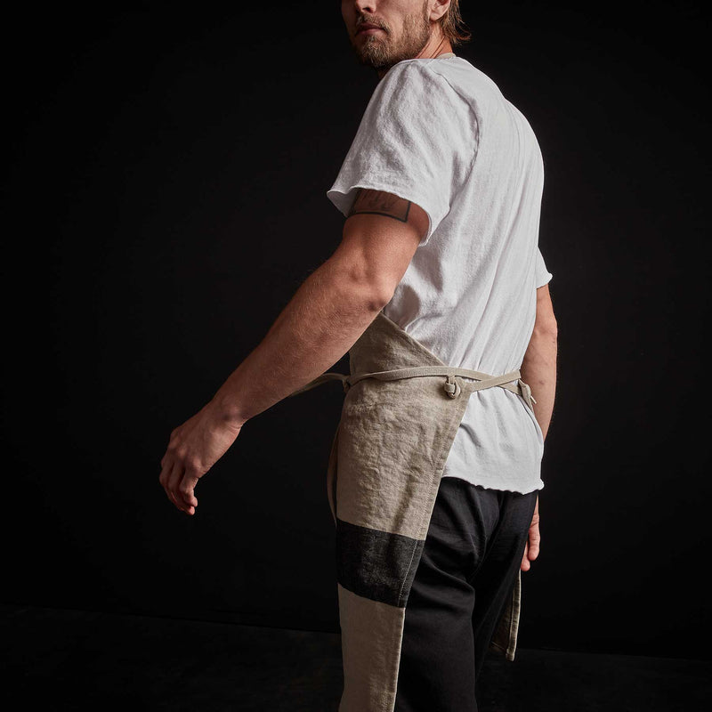 Single Stripe Chef's Apron in Natural/Black | James Perse Los Angeles