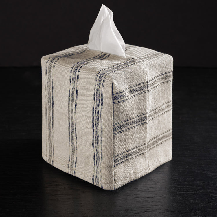 stripe tissue box cover natural stripe | James Perse Los Angeles 