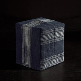 Stripe Tissue Box Cover in Navy Stripe | James Perse Los Angeles