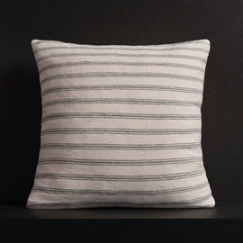 Stripe Throw Pillow With Piping in Natural Stripe | James Perse Los Angeles