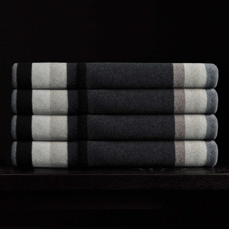 Baja Graded Striped Blanket In Charcoal Stripe | James Perse Los Angeles