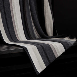 Baja Graded Striped Blanket In Charcoal Stripe | James Perse Los Angeles