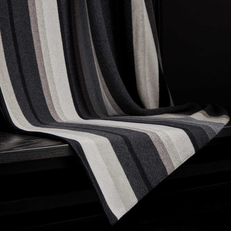 Baja Graded Striped Blanket In Charcoal Stripe | James Perse Los Angeles