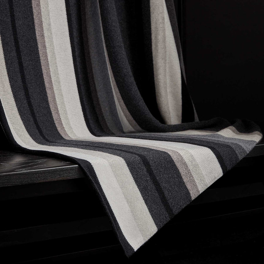 Baja Graded Striped Blanket In Charcoal Stripe | James Perse Los Angeles