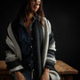 Baja Graded Striped Blanket In Charcoal Stripe | James Perse Los Angeles