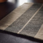 Heavy Double Stripe Placemat in Beige/Black | James Perse Los Angeles