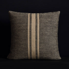 Heavy Triple Stripe Pillow - Black/Beige | James Perse Los Angeles