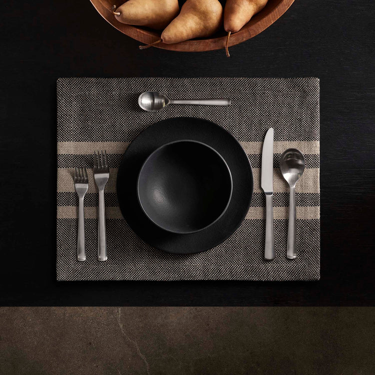 heavy triple stripe placemat black beige hhts9975 | James Perse Los Angeles 