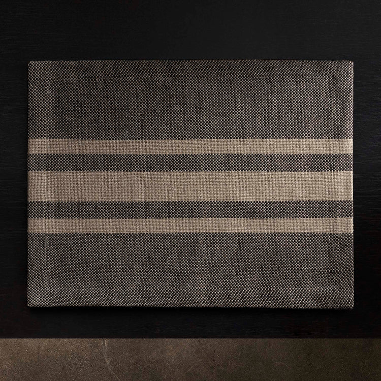 heavy triple stripe placemat black beige hhts9975 | James Perse Los Angeles 