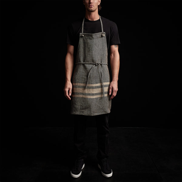 Heavy Triple Stripe Apron in Black/Beige | James Perse Los Angeles 