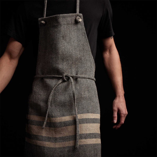 Heavy Triple Stripe Apron in Black/Beige | James Perse Los Angeles 