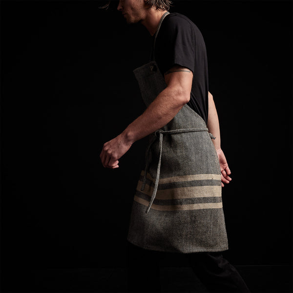 Heavy Triple Stripe Apron in Black/Beige | James Perse Los Angeles 