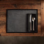 Solid Linen Table Napkin - Black | James Perse Los Angeles