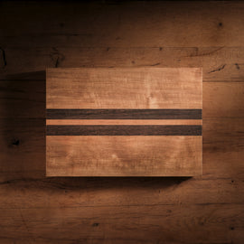 14X20" Teak Serving Board with Double Stripe in Teak/Natural Finish | James Perse Los Angeles 