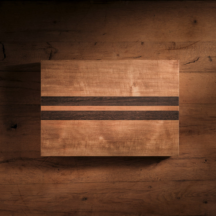 14X20" Teak Serving Board with Double Stripe in Teak/Natural Finish | James Perse Los Angeles 