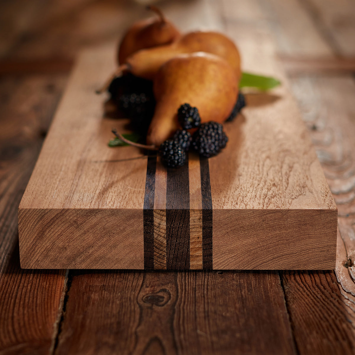 Teak Serving Board 3 Stripe 9X20 in Teak W Natural Finish Domestic | James Perse Los Angeles