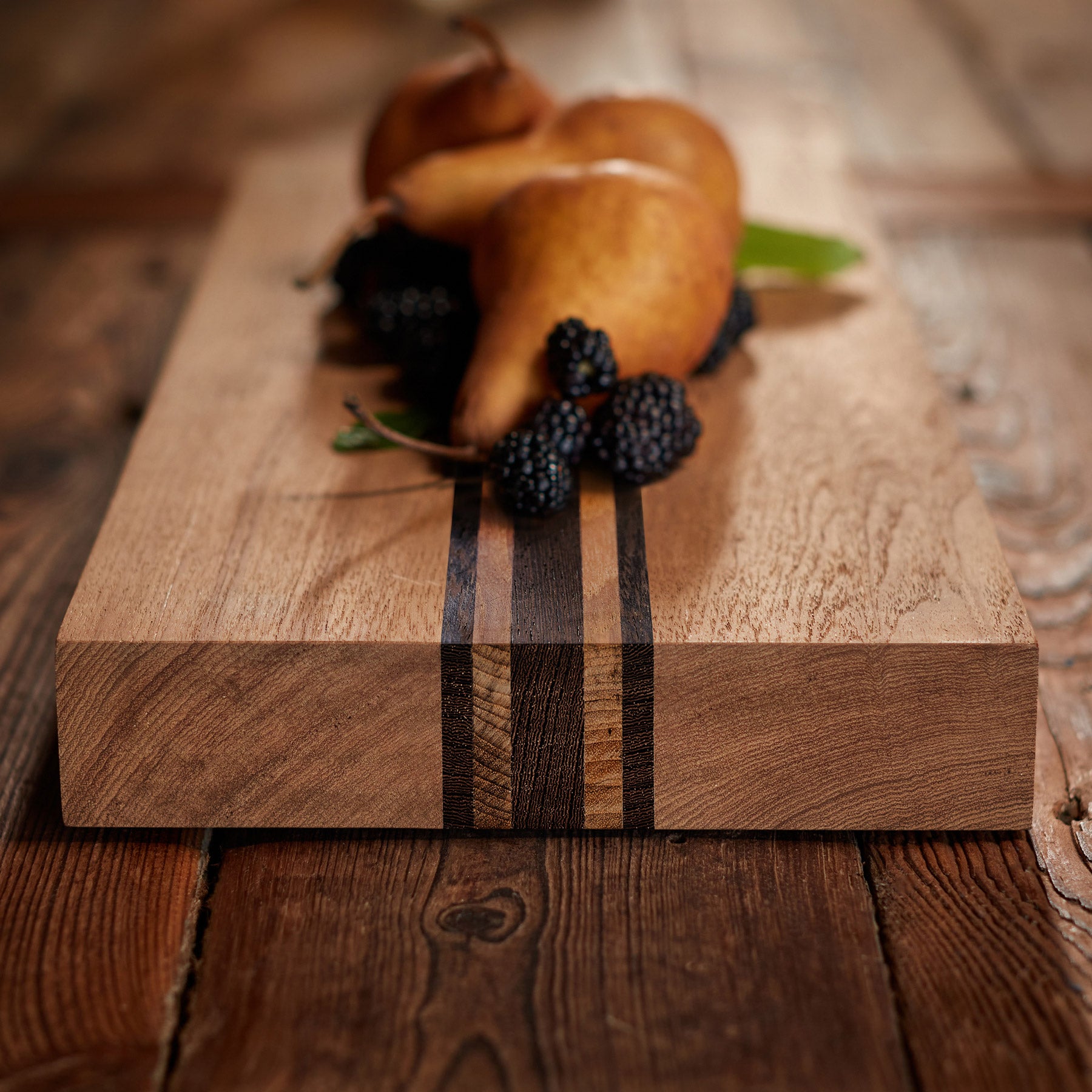 Teak Serving Board 3 Stripe 9X20 in Teak W Natural Finish Domestic | James Perse Los Angeles