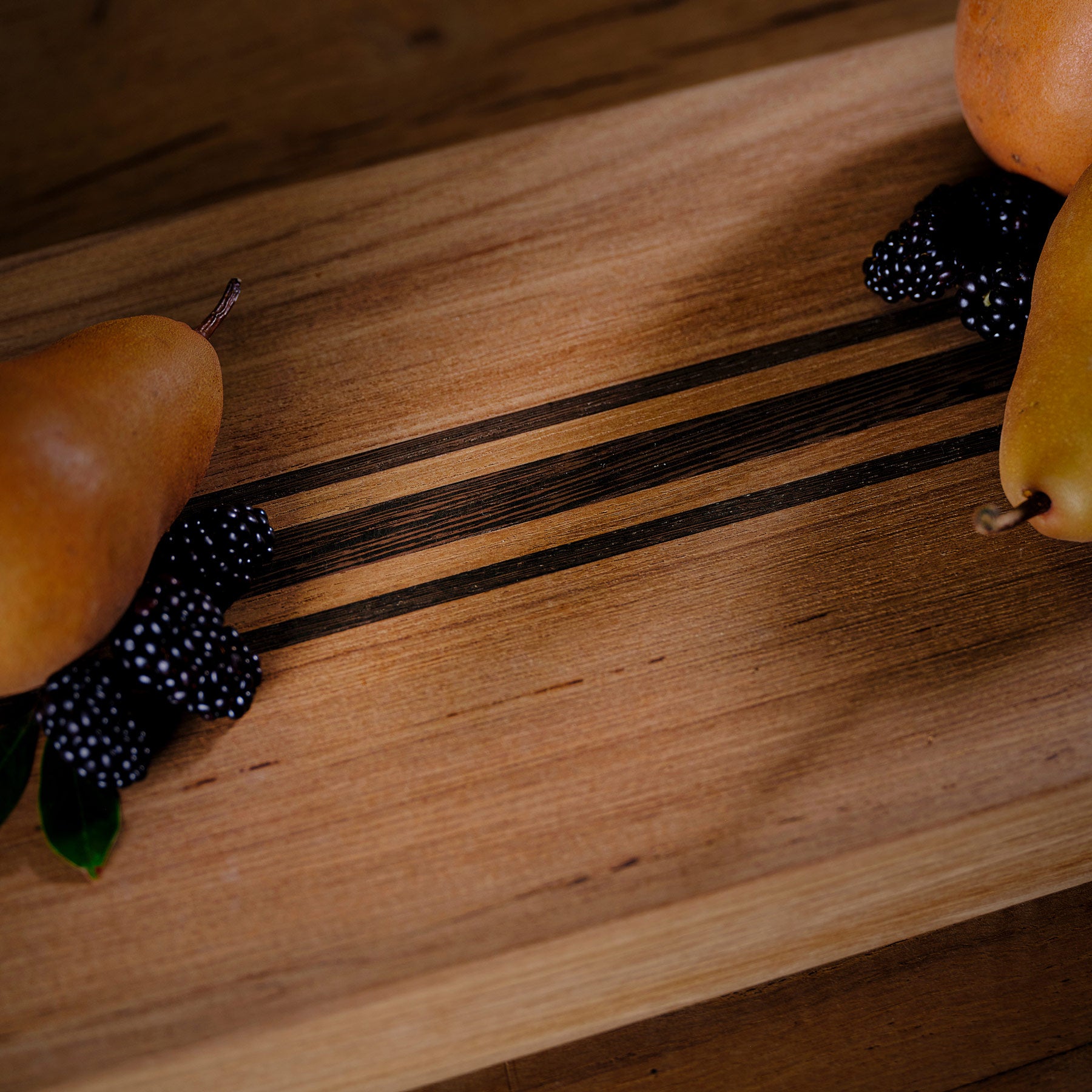 Teak Serving Board 3 Stripe 9X20 in Teak W Natural Finish Domestic | James Perse Los Angeles