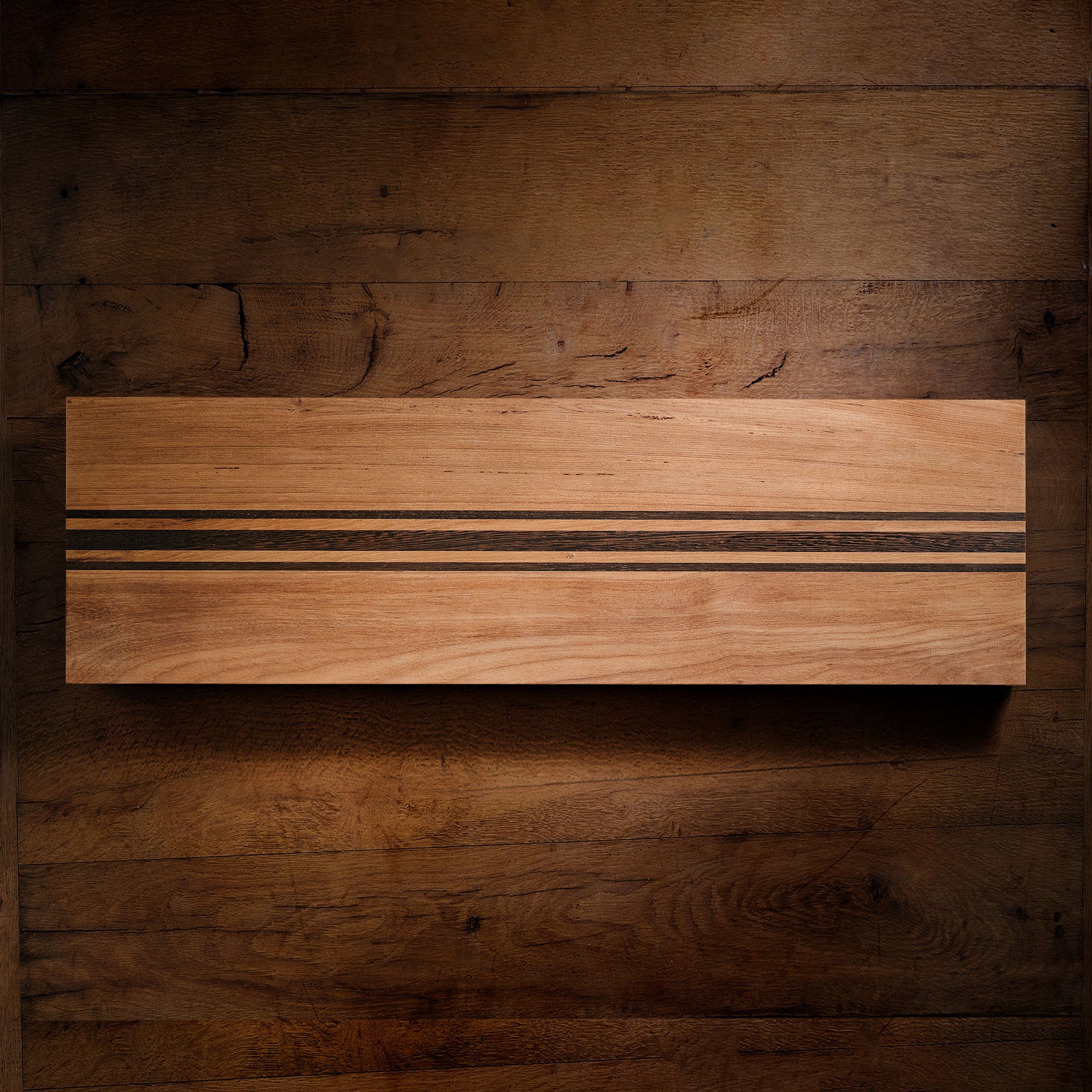 9X30" Teak Serving Board with Triple Stripe in Teak/Natural Finish | James Perse Los Angeles