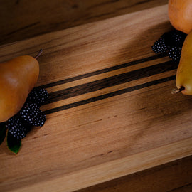 9X30" Teak Serving Board with Triple Stripe in Teak/Natural Finish | James Perse Los Angeles