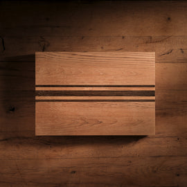 14X20" Teak Serving Board with Triple Stripe in Teak/Natural Finish | James Perse Los Angeles 