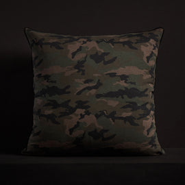 Camo Throw Pillow With Piping - Forest Camo | James Perse Los Angeles