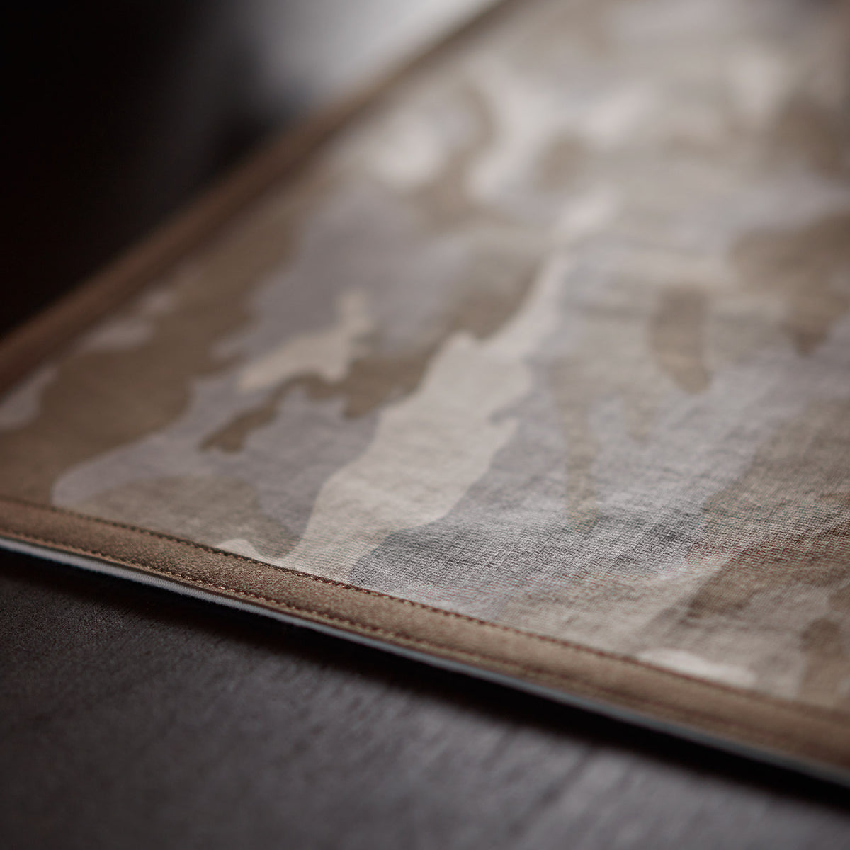 Camo Placemat w/ Suede Trim in Desert Camo/Natural | James Perse Los Angeles